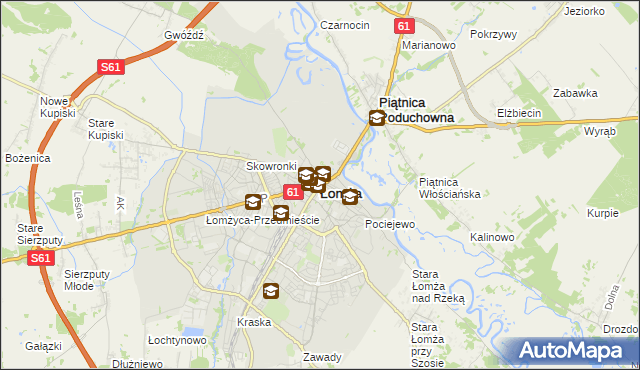 mapa Łomży, Łomża na mapie Targeo