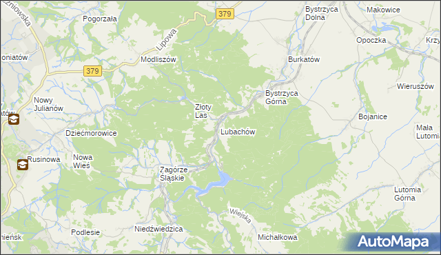 mapa Lubachów, Lubachów na mapie Targeo