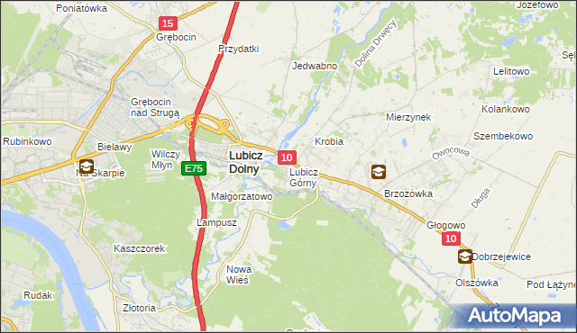 mapa Lubicz Górny, Lubicz Górny na mapie Targeo