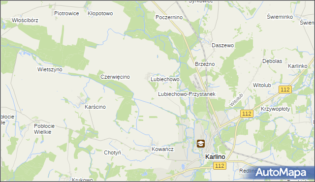 mapa Lubiechowo-Przystanek, Lubiechowo-Przystanek na mapie Targeo