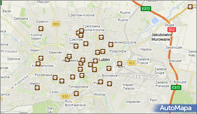 mapa Lublina, Lublin na mapie Targeo