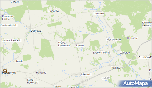 mapa Łysów gmina Przesmyki, Łysów gmina Przesmyki na mapie Targeo