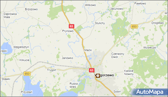 mapa Maćki, Maćki na mapie Targeo