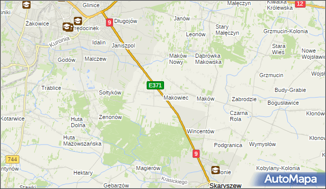 mapa Makowiec, Makowiec na mapie Targeo