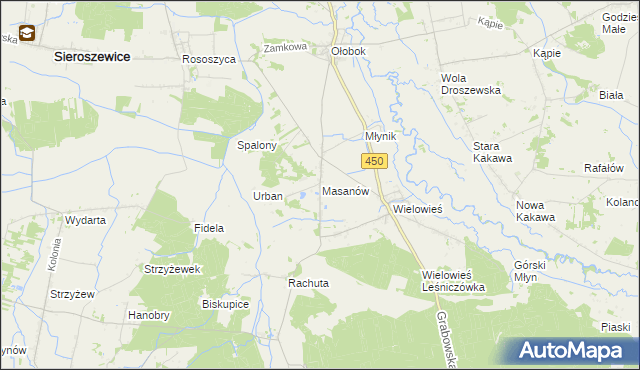 mapa Masanów, Masanów na mapie Targeo