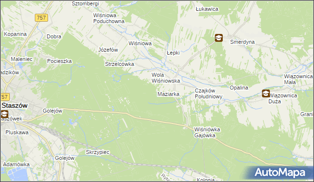 mapa Maziarka gmina Staszów, Maziarka gmina Staszów na mapie Targeo