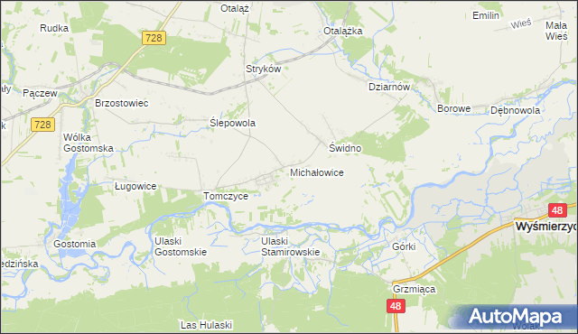 mapa Michałowice gmina Mogielnica, Michałowice gmina Mogielnica na mapie Targeo