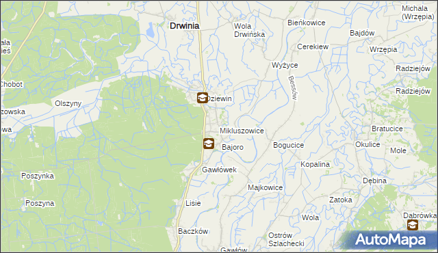 mapa Mikluszowice, Mikluszowice na mapie Targeo