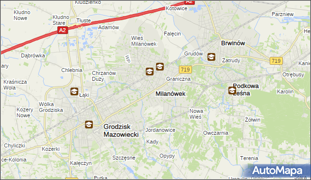mapa Milanówek, Milanówek na mapie Targeo