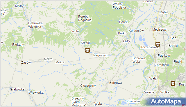 mapa Nagoszyn, Nagoszyn na mapie Targeo