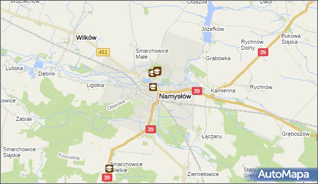 mapa Namysłów, Namysłów na mapie Targeo