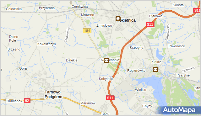 mapa Napachanie, Napachanie na mapie Targeo