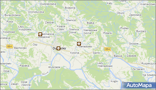 mapa Nienadowa, Nienadowa na mapie Targeo