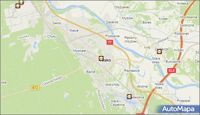 mapa Nisko, Nisko na mapie Targeo
