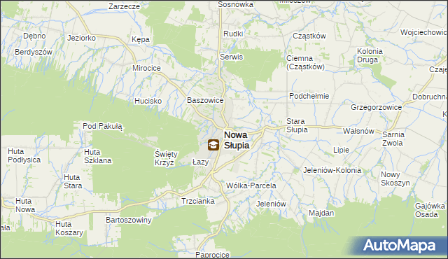 mapa Nowa Słupia, Nowa Słupia na mapie Targeo