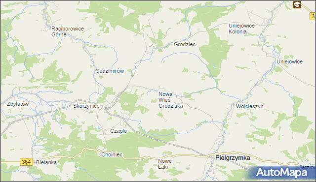 mapa Nowa Wieś Grodziska, Nowa Wieś Grodziska na mapie Targeo