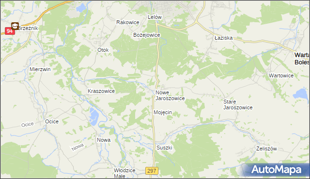 mapa Nowe Jaroszowice, Nowe Jaroszowice na mapie Targeo