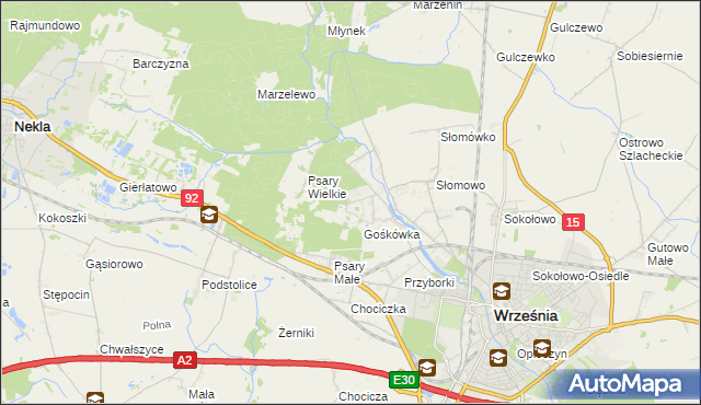 mapa Nowy Folwark gmina Września, Nowy Folwark gmina Września na mapie Targeo