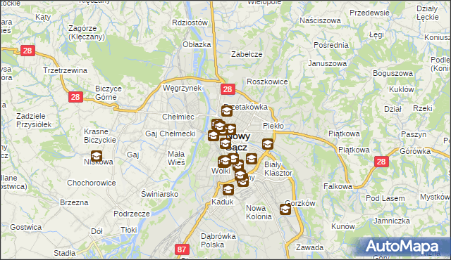 mapa Nowego Sącza, Nowy Sącz na mapie Targeo