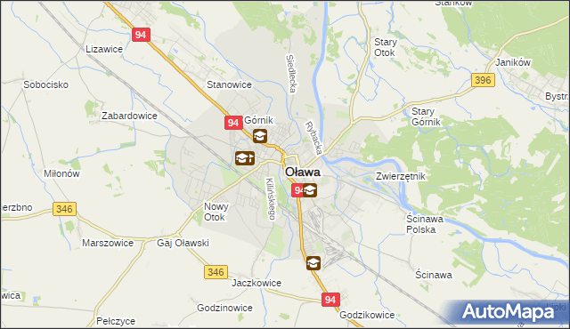 mapa Oława, Oława na mapie Targeo