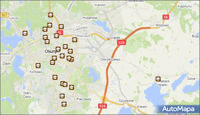 mapa Ostrzeszewo, Ostrzeszewo na mapie Targeo