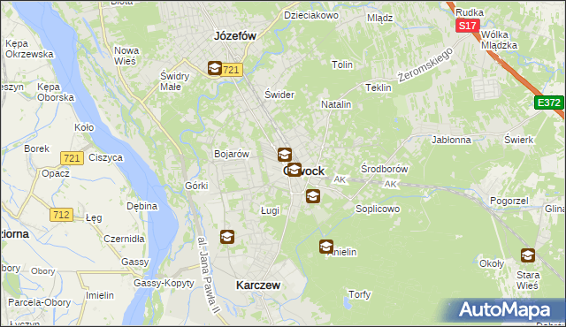 mapa Otwock, Otwock na mapie Targeo