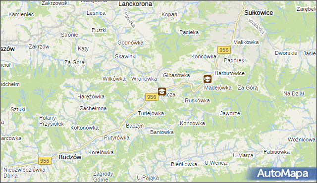 mapa Palcza, Palcza na mapie Targeo