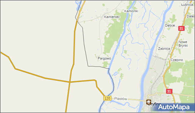 mapa Pargowo, Pargowo na mapie Targeo