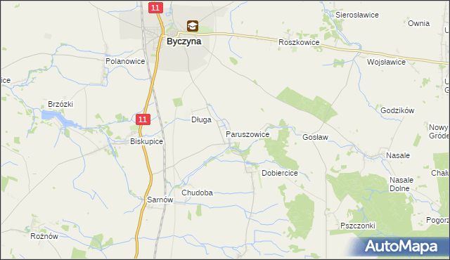 mapa Paruszowice, Paruszowice na mapie Targeo