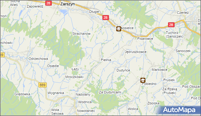 mapa Pielnia, Pielnia na mapie Targeo