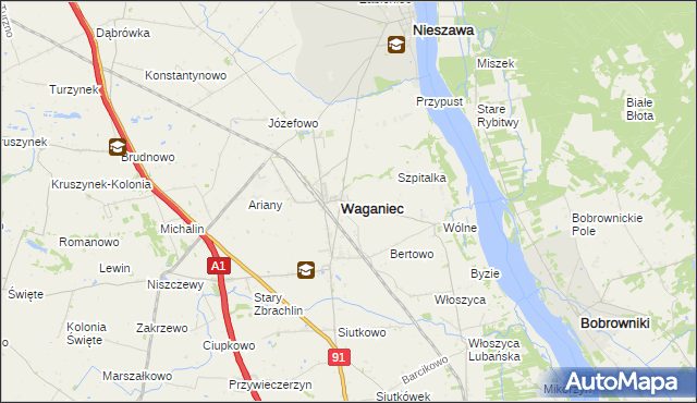 mapa Plebanka gmina Waganiec, Plebanka gmina Waganiec na mapie Targeo