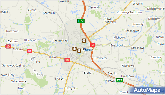 mapa Płońsk, Płońsk na mapie Targeo