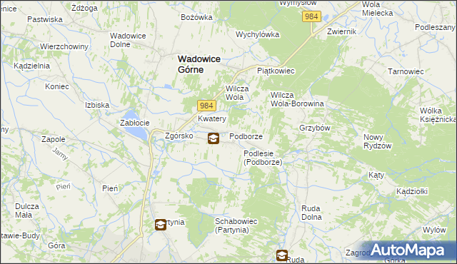 mapa Podborze gmina Radomyśl Wielki, Podborze gmina Radomyśl Wielki na mapie Targeo