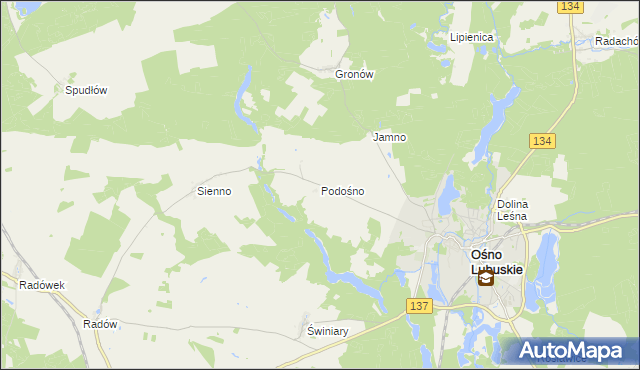 mapa Podośno, Podośno na mapie Targeo