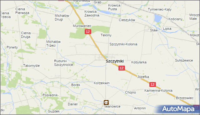 mapa Popów gmina Szczytniki, Popów gmina Szczytniki na mapie Targeo