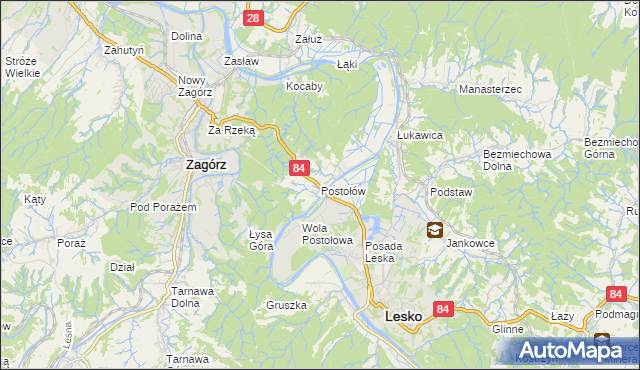 mapa Postołów, Postołów na mapie Targeo