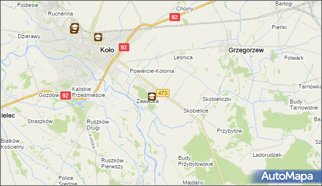 mapa Powiercie, Powiercie na mapie Targeo