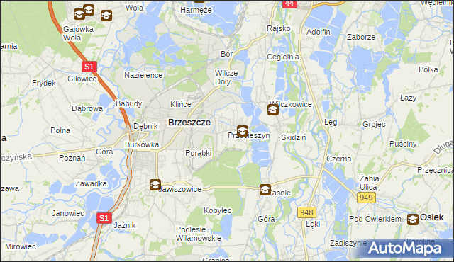 mapa Przecieszyn, Przecieszyn na mapie Targeo