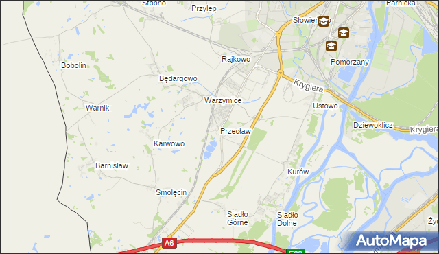 mapa Przecław gmina Kołbaskowo, Przecław gmina Kołbaskowo na mapie Targeo