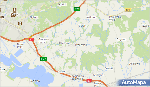 mapa Przezmark gmina Elbląg, Przezmark gmina Elbląg na mapie Targeo