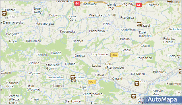 mapa Przytkowice, Przytkowice na mapie Targeo