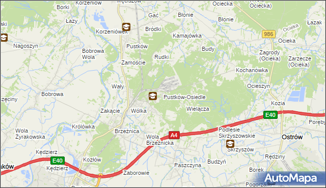 mapa Pustków-Osiedle, Pustków-Osiedle na mapie Targeo