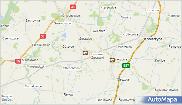 mapa Pustków Żurawski, Pustków Żurawski na mapie Targeo