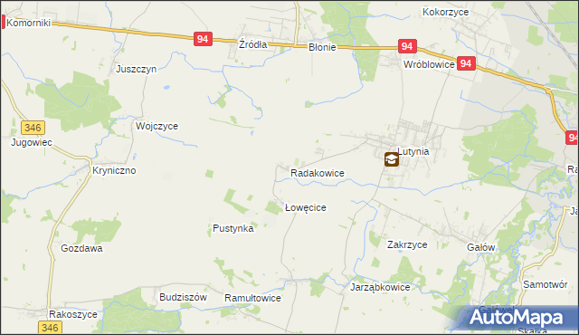 mapa Radakowice, Radakowice na mapie Targeo