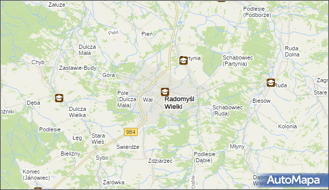 mapa Radomyśl Wielki, Radomyśl Wielki na mapie Targeo