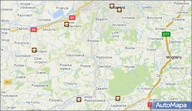 mapa Radziszów, Radziszów na mapie Targeo
