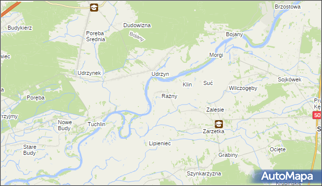 mapa Rażny, Rażny na mapie Targeo