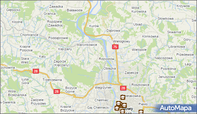 mapa Rdziostów, Rdziostów na mapie Targeo