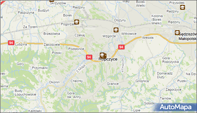 mapa Ropczyce, Ropczyce na mapie Targeo