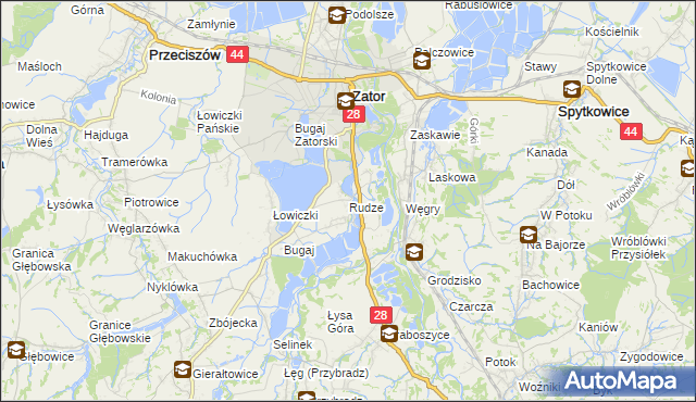 mapa Rudze, Rudze na mapie Targeo
